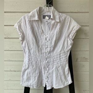 Inca Cotton Women's Textured White Blouse